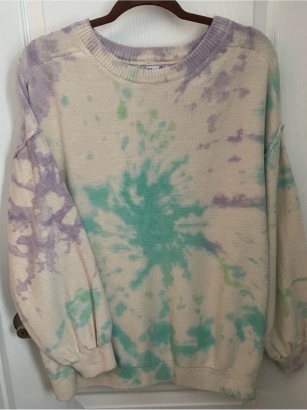 Dex Drop Shoulder Pastel Tie Dye Sweater (L) - Picture 2 of 6
